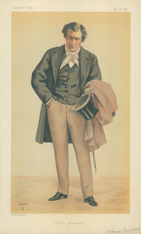 M Victorien Sardou, Ficelle dramatique, 25. prosince 1880, karikatura Vanity Fair od Theobald Chartran
