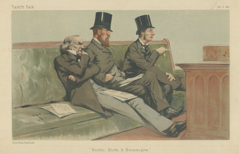 Státní pokladna, Gladstone, Hartington a Chamberlain od Theobald Chartran