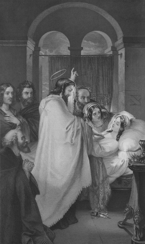 Vzkříšení Jairovy dcery (rytina) od Theodor M. von (after) Holst