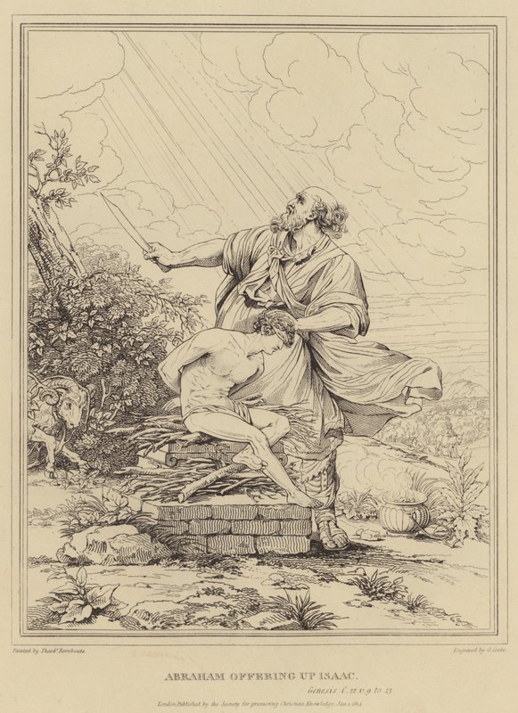 Abraham obětoval Izáka, Genesis od Theodor Rombouts
