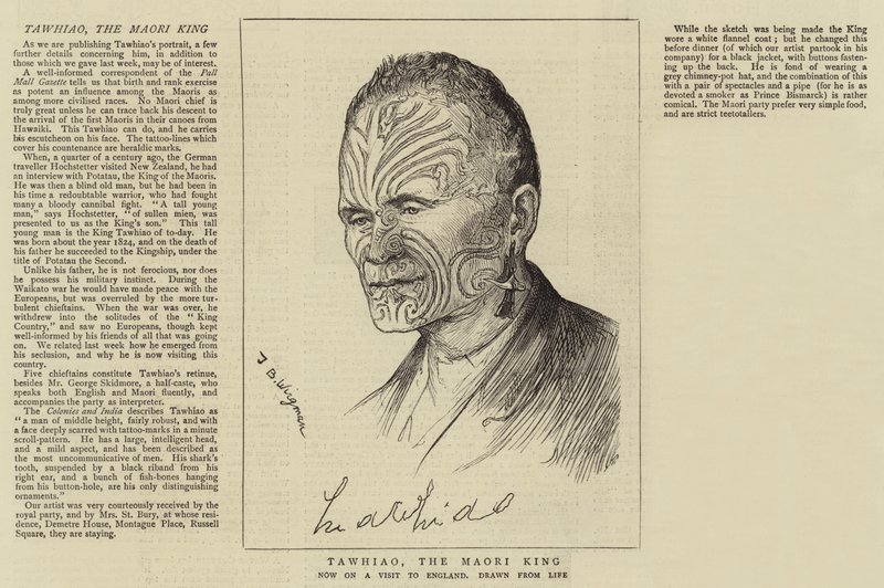 Tawhiao, maorský král od Theodore Blake Wirgman