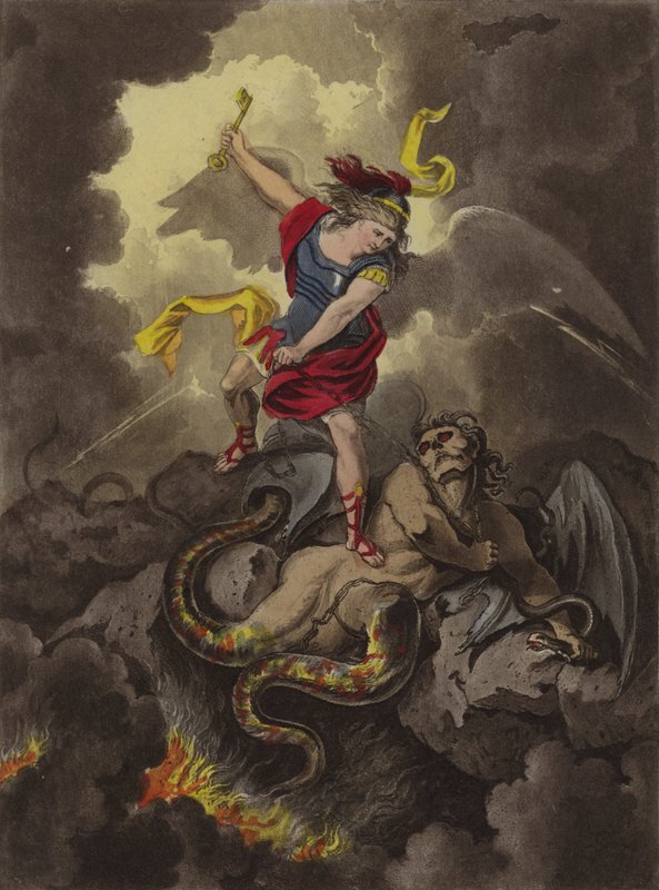 Satan připoutaný (lept) od Theodore (after) Lane
