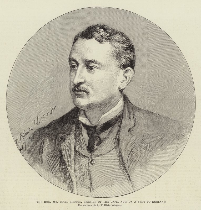 Ctihodný pan Cecil Rhodes, premiér Kapska, nyní na návštěvě v Anglii od Theodore Blake Wirgman