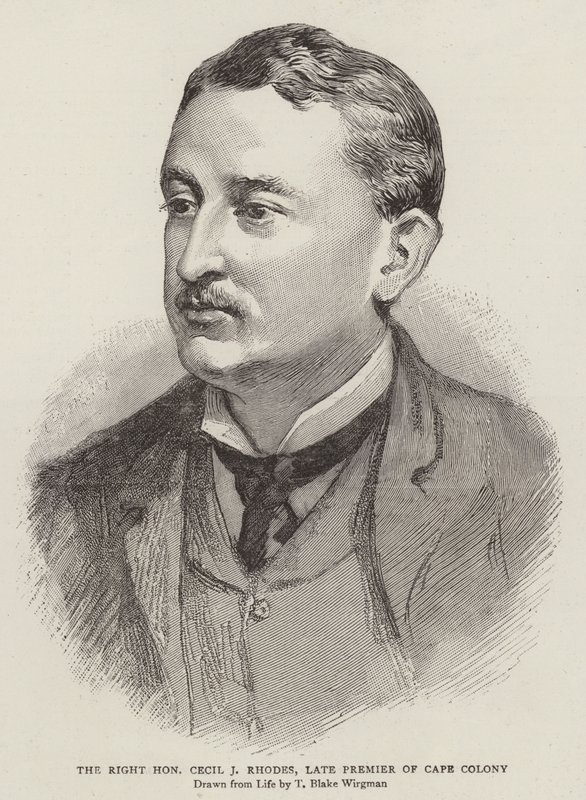 Ctihodný Cecil J Rhodes, zesnulý premiér Cape Colony od Theodore Blake Wirgman