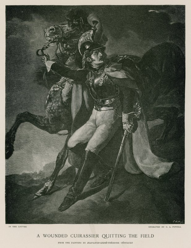 Zraněný kyrysník opouští bojiště od Theodore Gericault