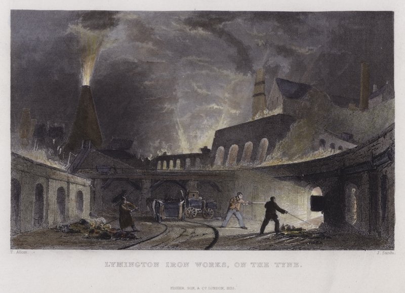 Lymington Iron Works, na Tyne od Thomas Allom
