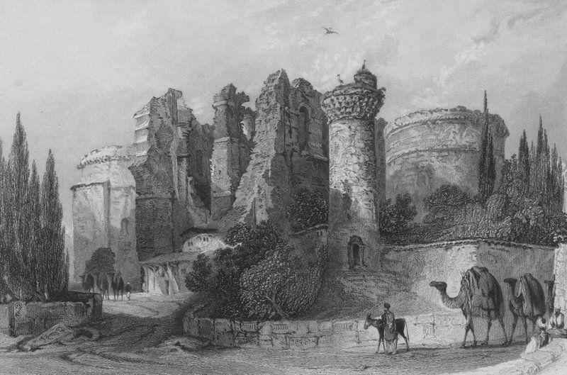 Pozůstatky kostela svatého Jana, Pergamus, Malá Asie od Thomas Allom