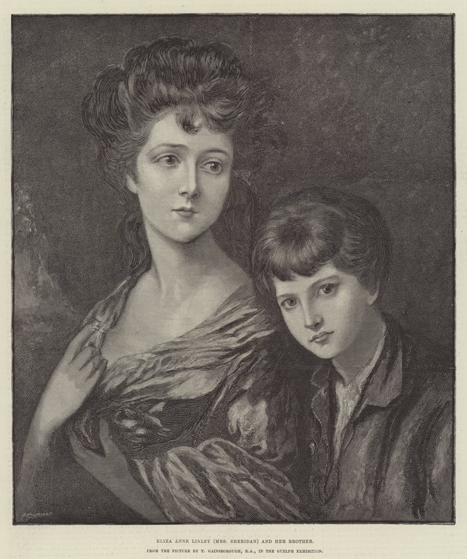 Eliza Anne Linley (paní Sheridan) a její bratr od Thomas Gainsborough