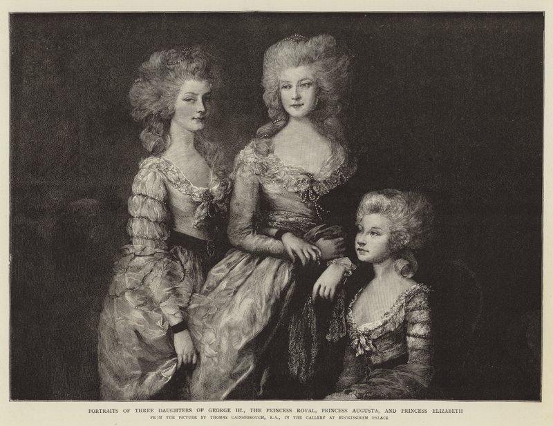 Portréty tří dcer Jiřího III., královské princezny, princezny Augusty a princezny Alžběty od Thomas Gainsborough