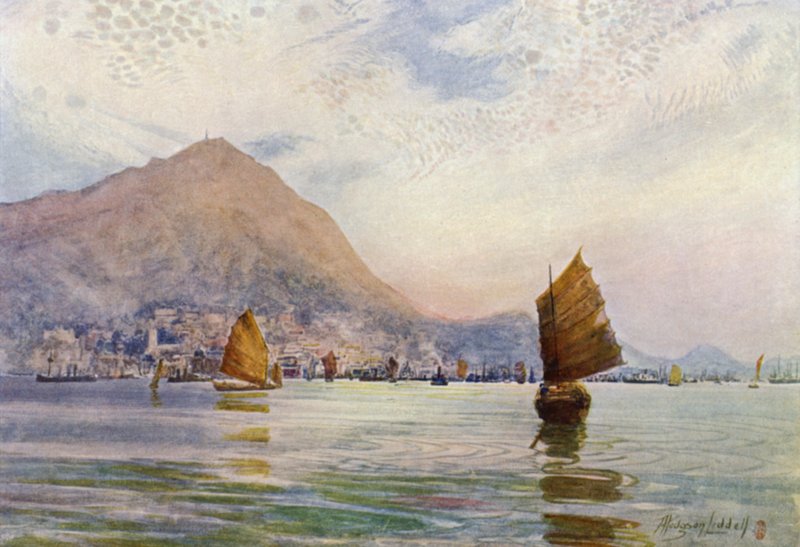 Hong Kong, z Kowloonu od Thomas Hodgson Liddell