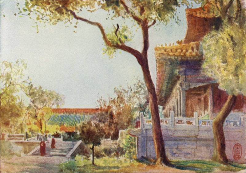 Žlutý chrám poblíž Pekingu od Thomas Hodgson Liddell