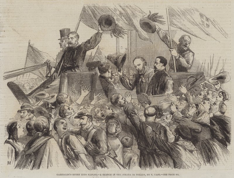 Garibaldiho vjezd do Neapole, náčrtek v Toledské cestě od Thomas Nast