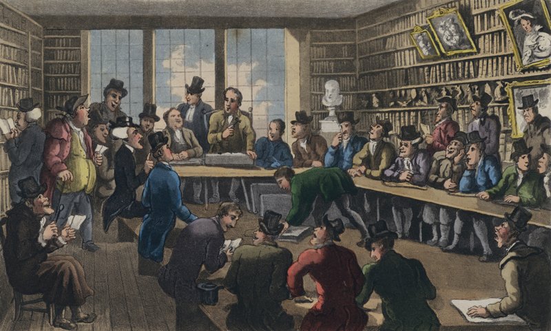 Syntax doktora v aukci od Thomas Rowlandson