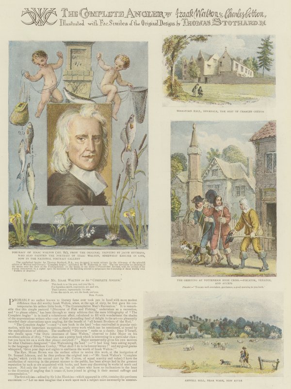 The Complete Angler, Izaak Walton a Charles Cotton (chromolitho) od Thomas Stothard