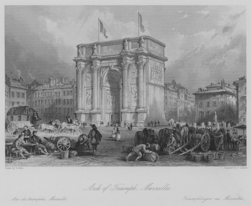 Vítězný oblouk, Morseilles (rytina) od Thomas (after) Allom
