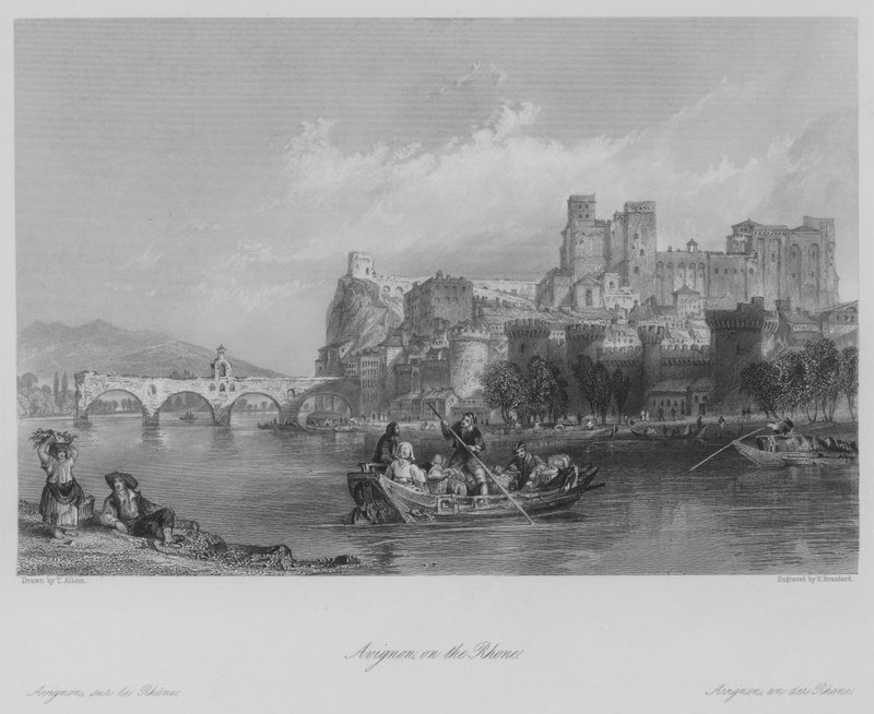 Avignon, na Rhone (rytina) od Thomas (after) Allom