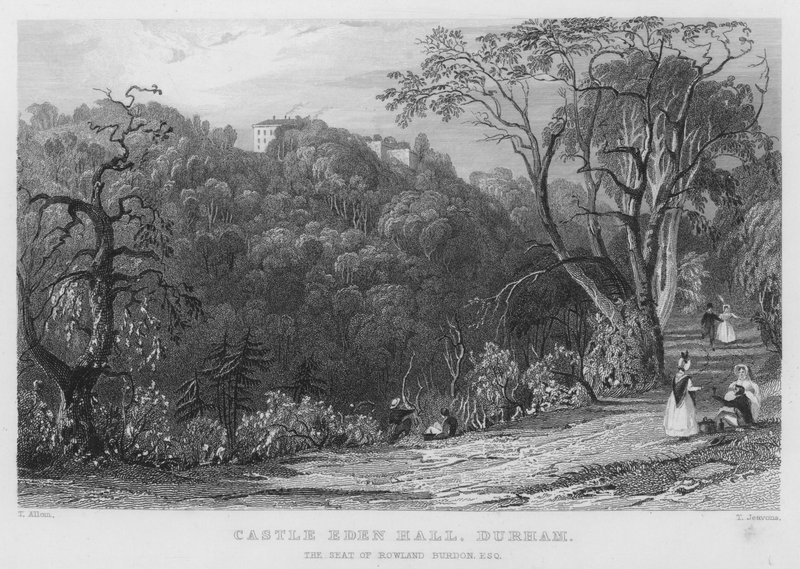 Castle Eden Hall, Durham, sídlo Rowlanda Burdona (rytina) od Thomas (after) Allom