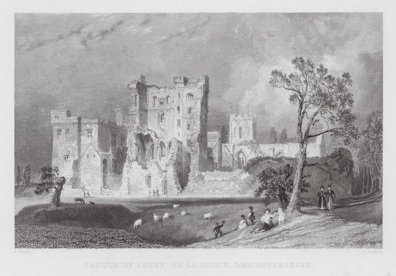Hrad Ashby de la Zouch, Leicestershire (rytina) od Thomas (after) Allom