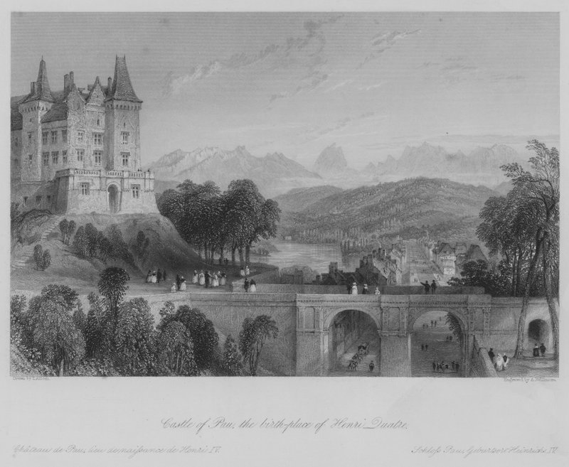 Hrad Pau, rodiště Henri Quatre (rytina) od Thomas (after) Allom