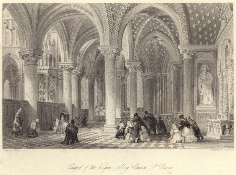 Kaple of the Virgin Abbey Church, St Denis (rytina) od Thomas (after) Allom