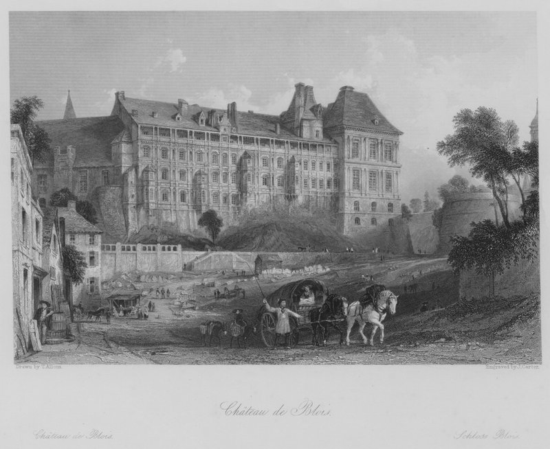 Chateau de Blois (rytina) od Thomas (after) Allom