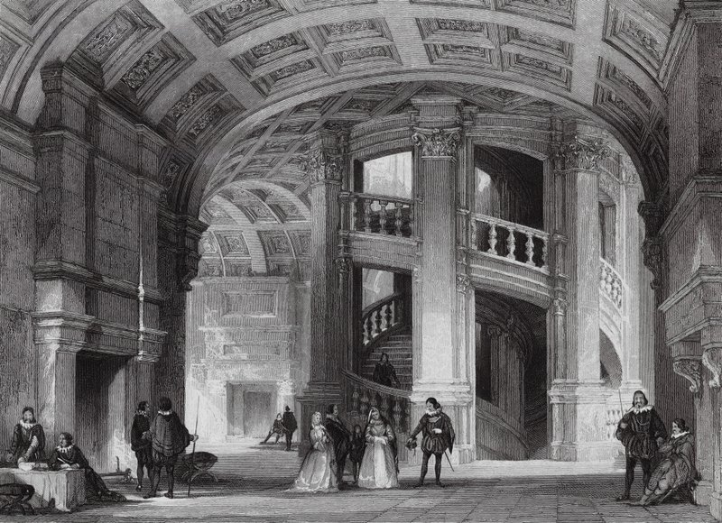 Zámek Chambord u Blois (rytina) od Thomas (after) Allom