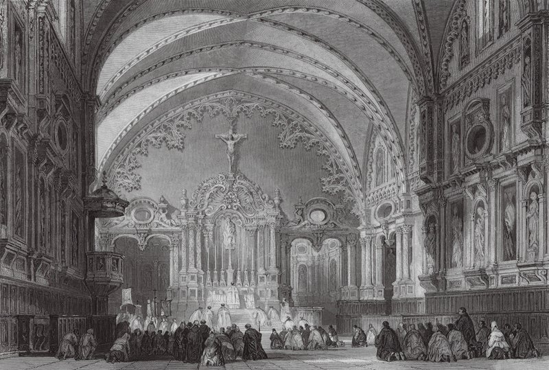 Kostel sv. Tour, Toulouse (rytina) od Thomas (after) Allom
