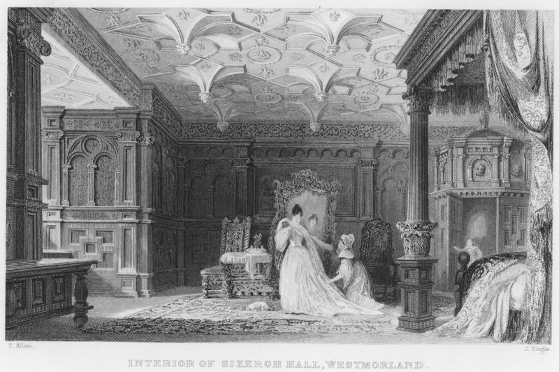 Interiér Sizergh Hall, Westmorland (rytina) od Thomas (after) Allom