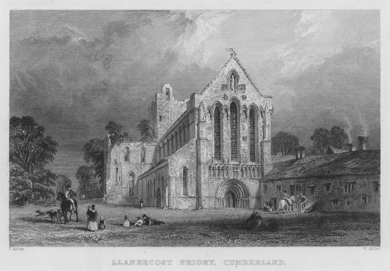 Lanercost Priory, Cumberland (rytina) od Thomas (after) Allom