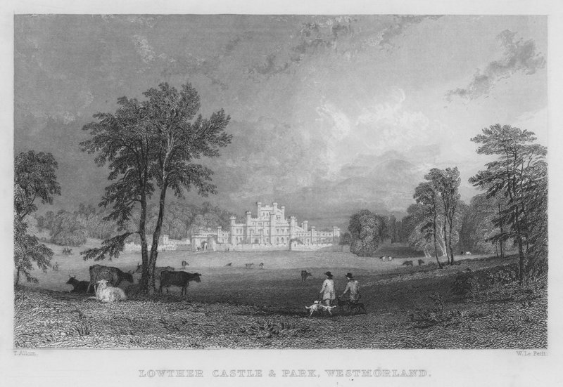 Lowther Castle and Park, Westmorland (rytina) od Thomas (after) Allom