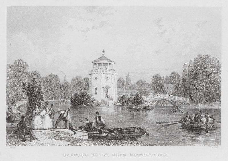 Radford Folly, poblíž Nottinghamu (rytina) od Thomas (after) Allom