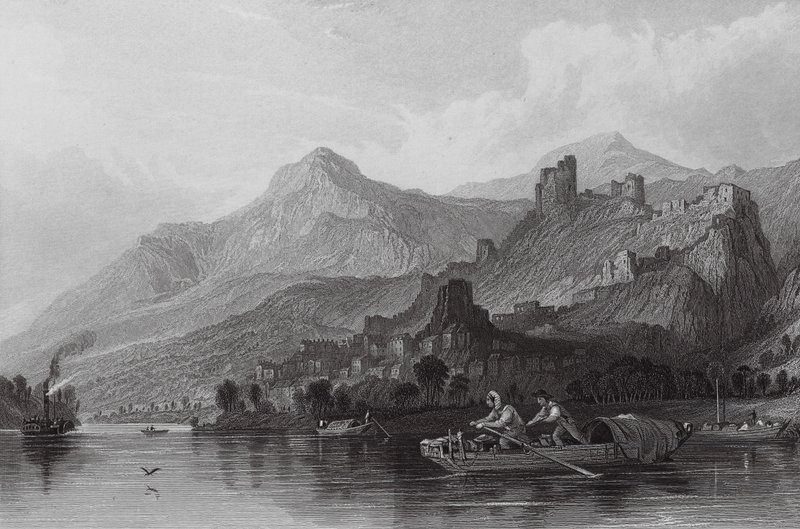 Rochemaure na Rhôně (rytina) od Thomas (after) Allom