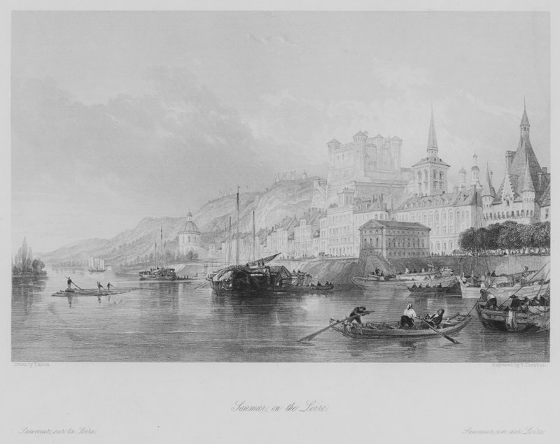 Saumur, na Loiře (rytina) od Thomas (after) Allom