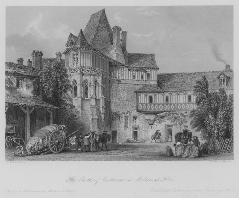 Lázně Catherine de Medicis, v Blois (rytina) od Thomas (after) Allom