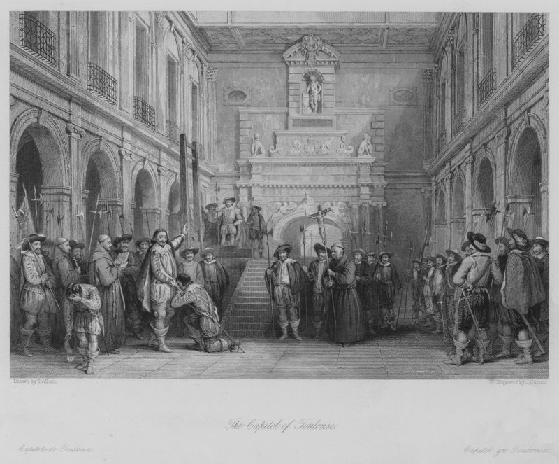 Hlavní město Toulouse (rytina) od Thomas (after) Allom