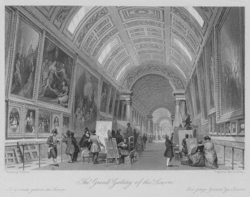 Velká galerie v Louvru (rytina) od Thomas (after) Allom