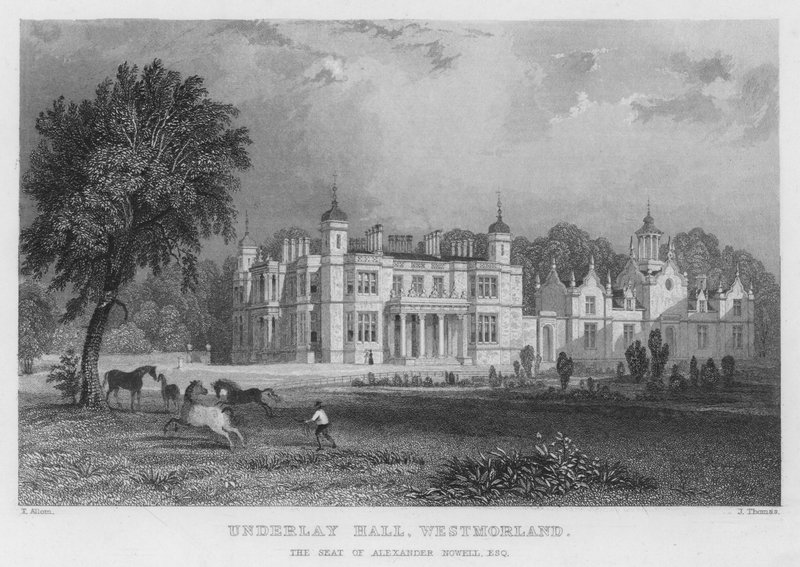 Underlay Hall, Westmorland, sídlo Alexandra Nowella (rytina) od Thomas (after) Allom