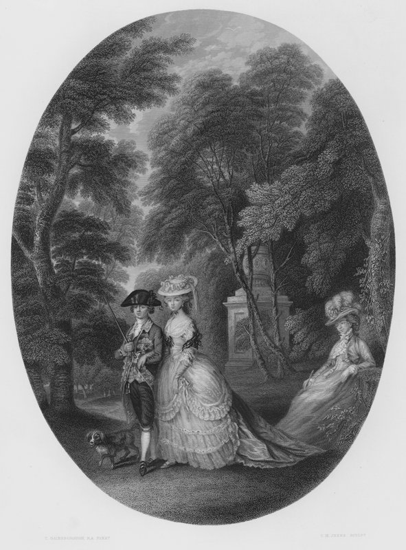 The Walk at Kew, z obrázku v Royal Collection (rytina) od Thomas (after) Gainsborough
