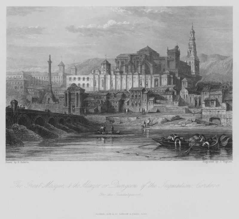 Velká mešita Alcazor, neboli žalář inkvizice, Cordoba, Španělsko (rytina) od Thomas (after) Higham