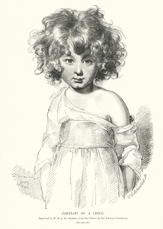 Portrét dítěte (rytina) od Thomas (after) Lawrence