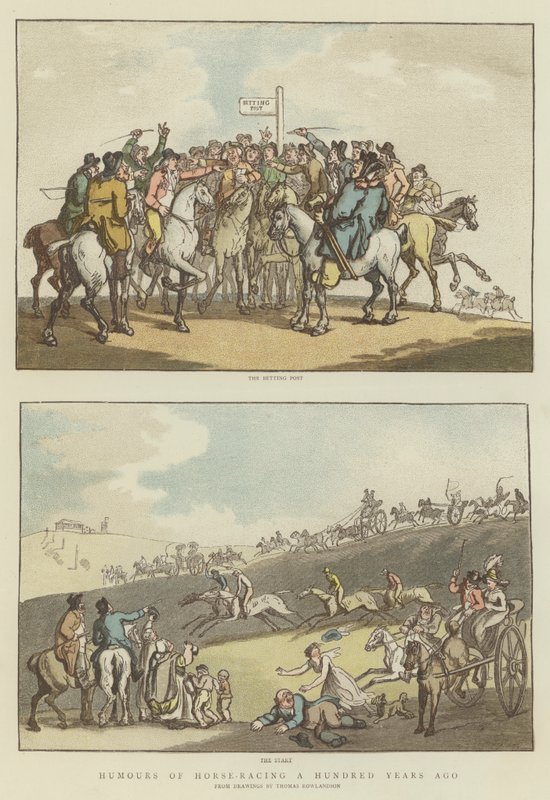 Humory z dostihů před sto lety (chromolitho) od Thomas (after) Rowlandson
