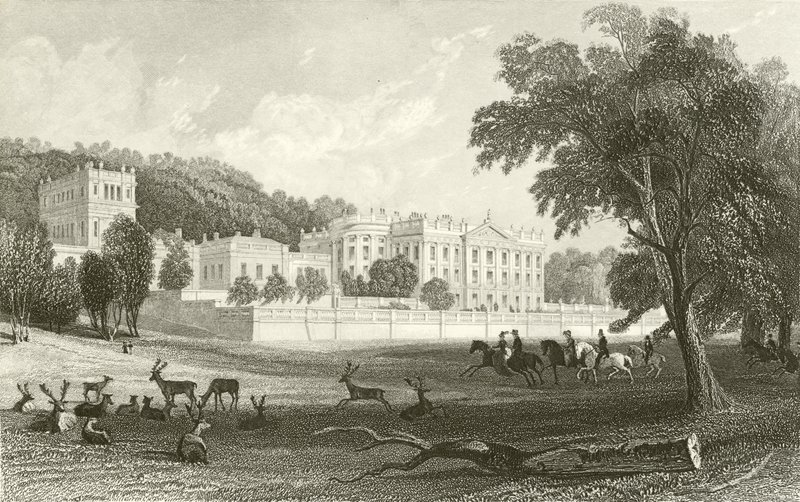 Chatsworth, Derbyshire od Thomas Allom