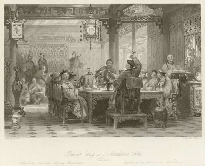Večeře v Mandarinově domě od Thomas Allom