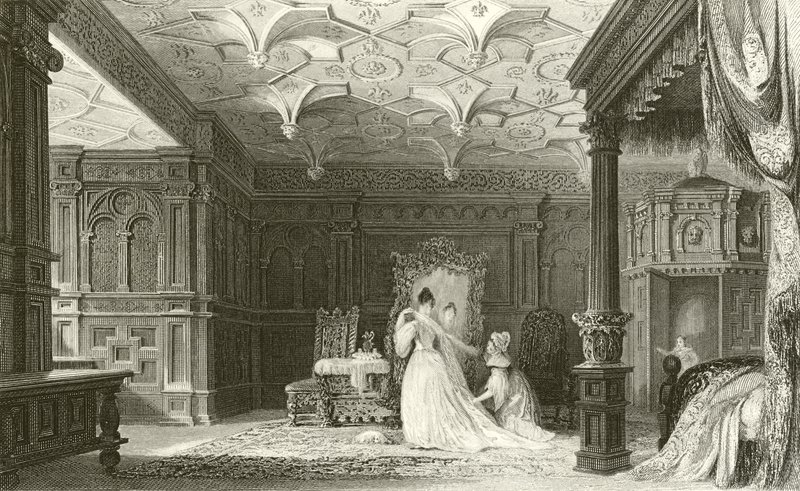 Interiér Sizergh Hall, Westmorland od Thomas Allom