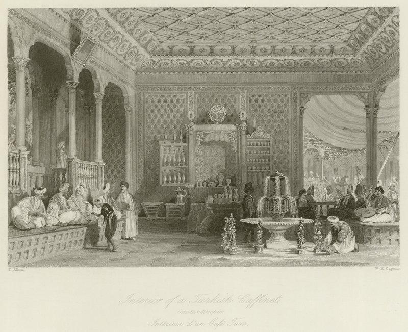 Interiér turecké Caffinet od Thomas Allom