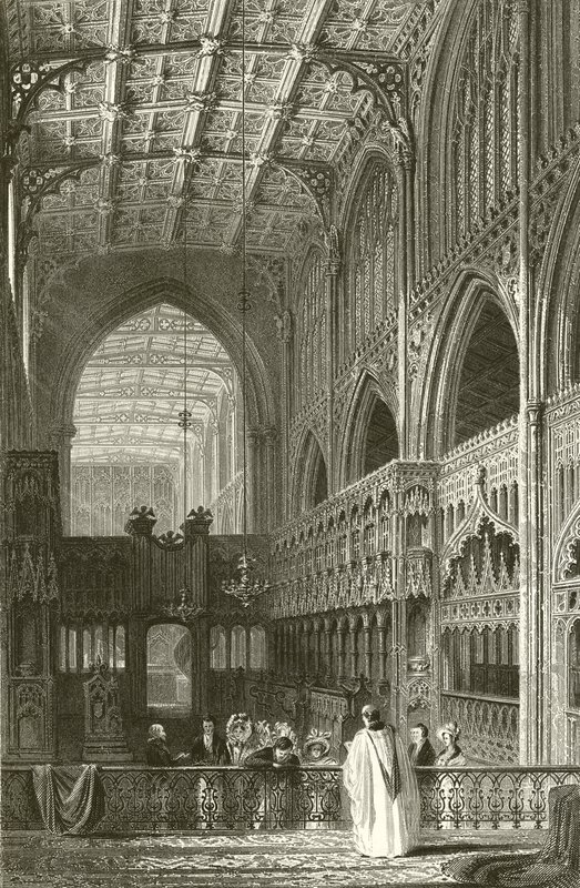 Interiér Collegiate Church, Manchester od Thomas Allom