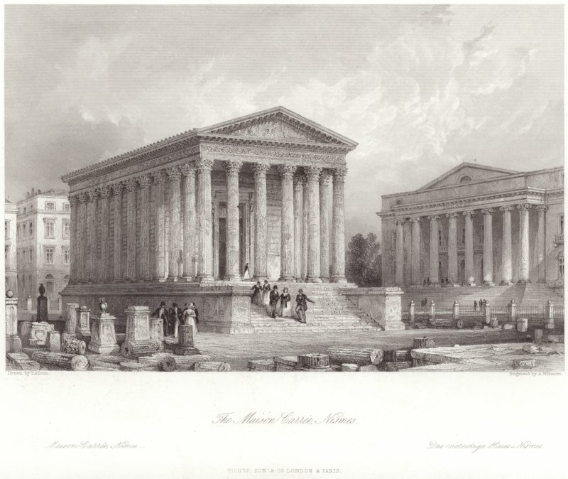 Dům Carree v Nimes od Thomas Allom