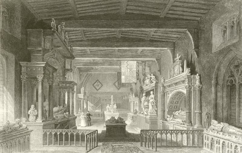 Památky hrabat z Rutland v Bottesford Church, Leicestershire od Thomas Allom