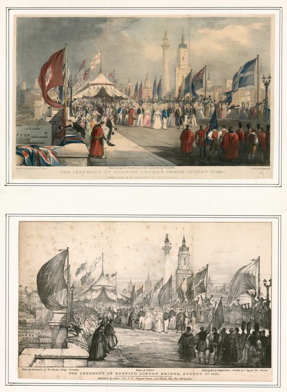 Slavnostní otevření London Bridge 1. srpna 1831 od Thomas Allom