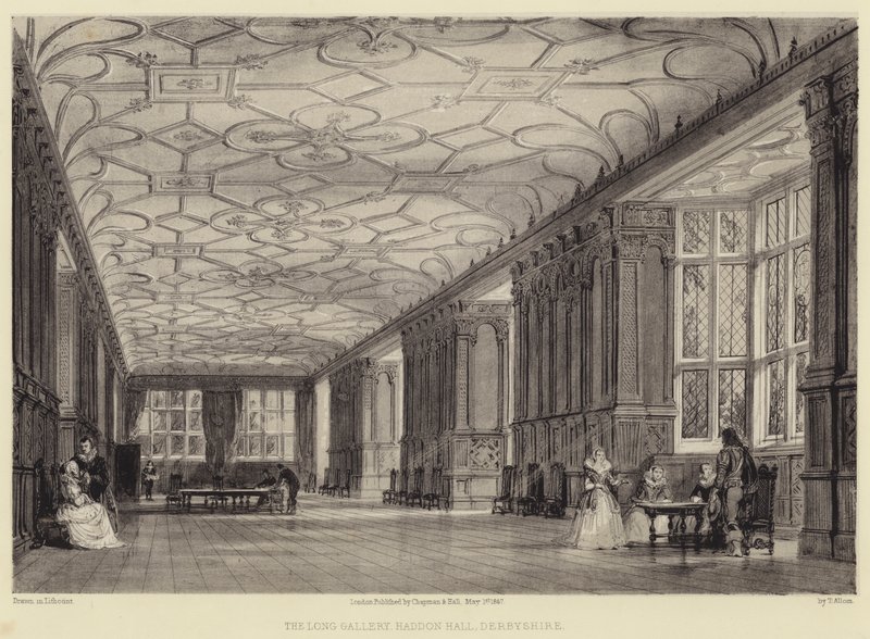 The Long Gallery, Haddon Hall, Derbyshire od Thomas Allom